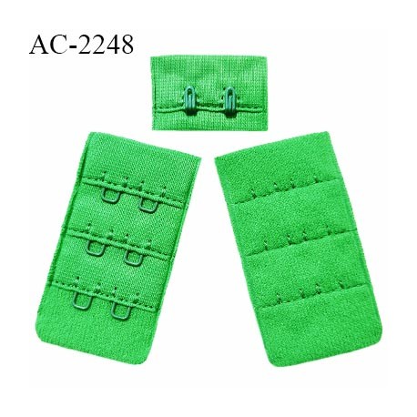 Agrafe 30 mm attache SG haut de gamme couleur vert 3 rangées 2 crochets très doux au toucher prix au mètre