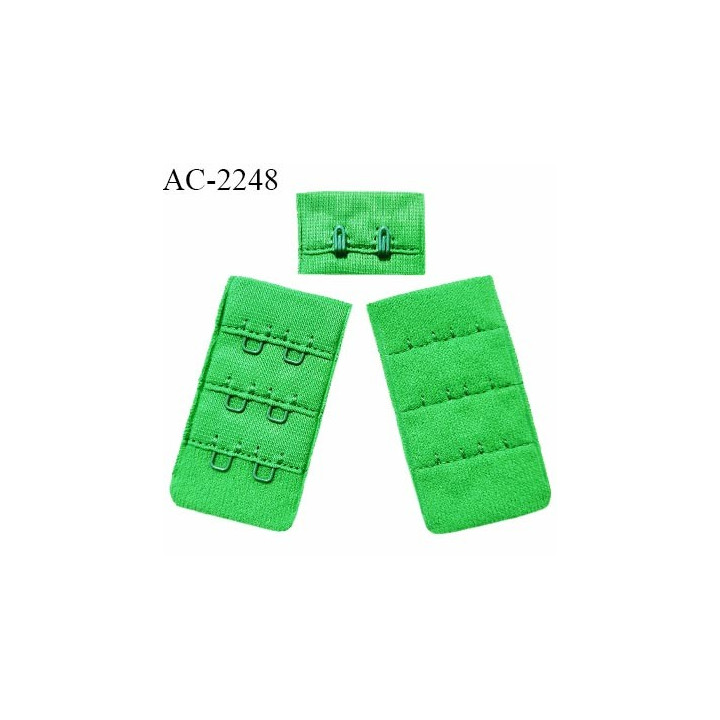 Agrafe 30 mm attache SG haut de gamme couleur vert 3 rangées 2 crochets très doux au toucher prix au mètre