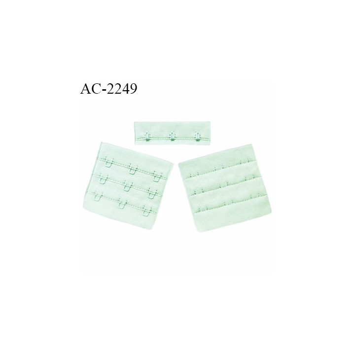 Agrafe 57 mm attache SG haut de gamme couleur vert pastel clair 3 rangées 3 crochets largeur 57 mm hauteur 55 mm prix à l'unité