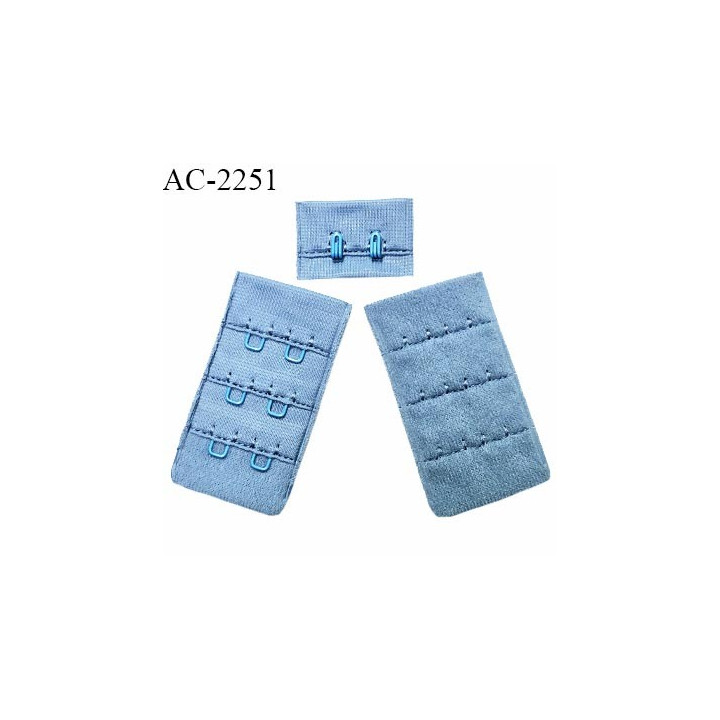 Agrafe 30 mm attache SG haut de gamme couleur bleu  3 rangées 2 crochets très doux au toucher prix au mètre