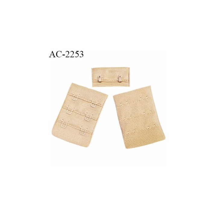 Agrafe 38 mm attache SG haut de gamme couleur peau 3 rangées 2 crochets largeur 38 mm hauteur 55 mm prix à la pièce