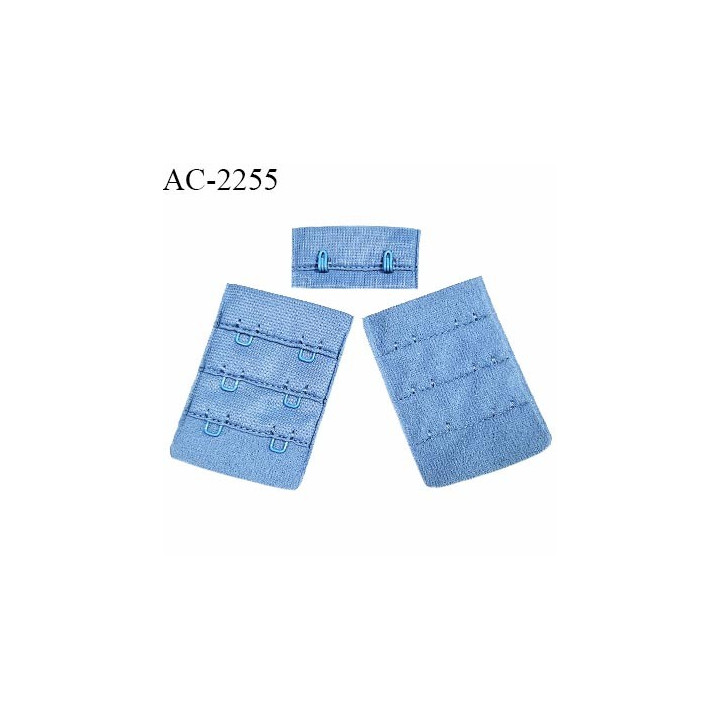 Agrafe 38 mm attache SG haut de gamme couleur bleu 3 rangées 2 crochets largeur 38 mm hauteur 55 mm prix à la pièce