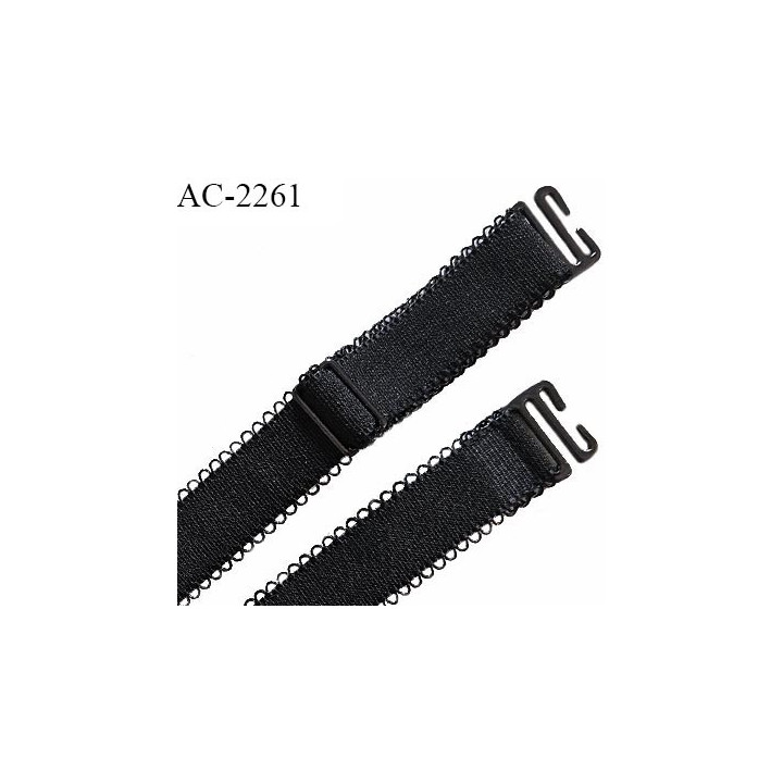 Bretelle lingerie SG 10 mm très haut de gamme couleur noir avec 1 barrette et 2 crochets prix à la pièce