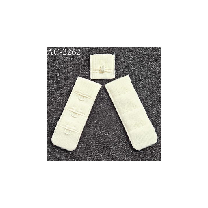 Agrafe 20 mm attache SG haut de gamme très doux au toucher couleur écru chantilly 3 rangées 1 crochet prix à l'unité