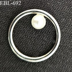 Anneau de réglage et décor 12 mm en métal couleur argent avec une perle diamètre intérieur 12 mm prix à l'unité