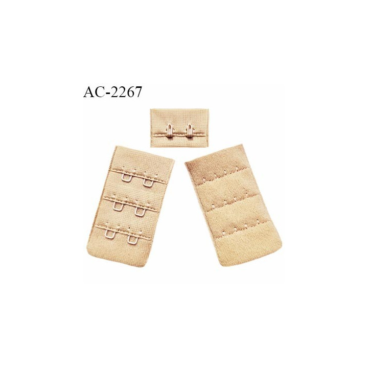 Agrafe 30 mm attache SG haut de gamme couleur peau 3 rangées 2 crochets très doux au toucher prix au mètre
