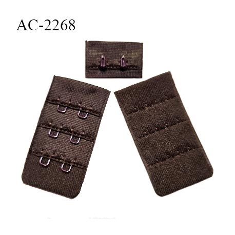 Agrafe 30 mm attache SG haut de gamme couleur marron 3 rangées 2 crochets très doux au toucher prix au mètre
