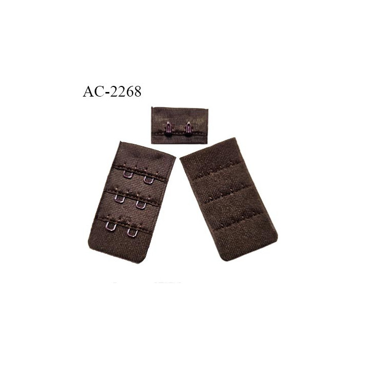Agrafe 30 mm attache SG haut de gamme couleur marron 3 rangées 2 crochets très doux au toucher prix au mètre