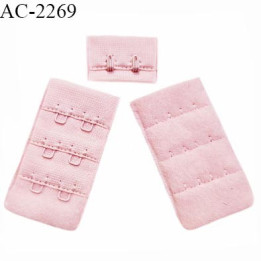 Agrafe 30 mm attache SG haut de gamme couleur rose clair 3 rangées 2 crochets très doux au toucher prix au mètre