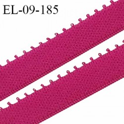 Elastique picot 9 mm lingerie couleur rose indien largeur 9 mm haut de gamme fabriqué en France allongement +110% prix au mètre