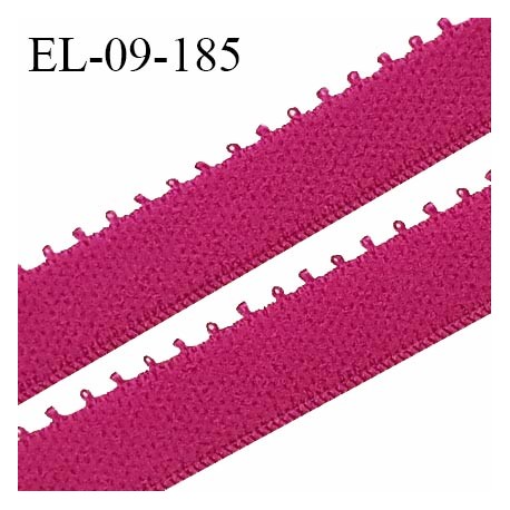 Elastique picot 9 mm lingerie couleur rose indien largeur 9 mm haut de gamme fabriqué en France allongement +110% prix au mètre