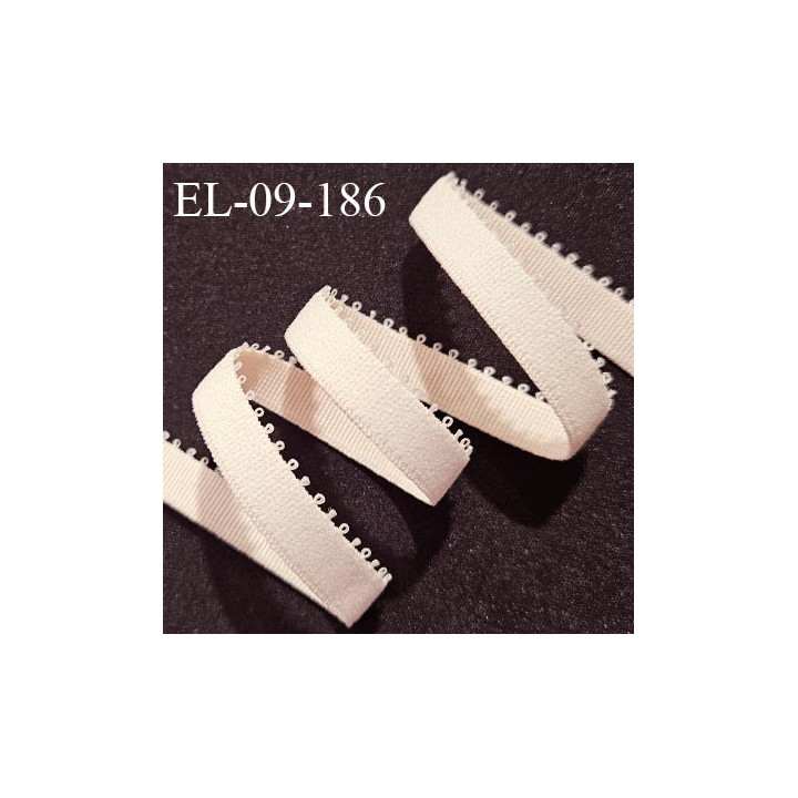 Elastique picot 9 mm lingerie couleur rose pâle largeur 9 mm haut de gamme fabriqué en France allongement +180% prix au mètre