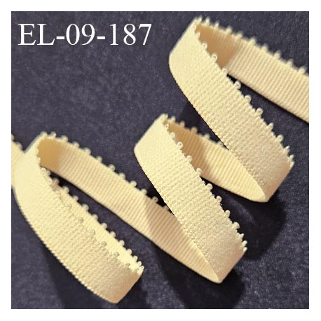 Elastique picot 9 mm lingerie couleur peau dorée largeur 9 mm haut de gamme fabriqué en France allongement +180% prix au mètre