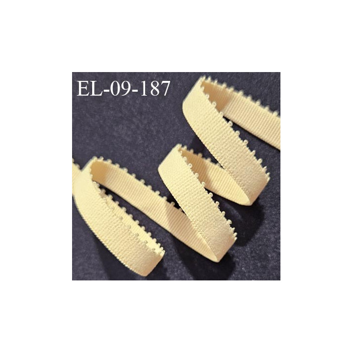 Elastique picot 9 mm lingerie couleur peau dorée largeur 9 mm haut de gamme fabriqué en France allongement +180% prix au mètre