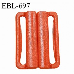 Boucle clip 30 mm attache réglette pvc spécial maillot de bain couleur rouge orangé passage intérieur 30 mm prix à l'unité