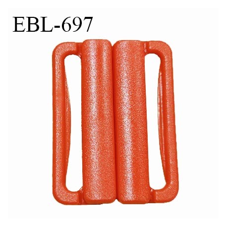 Boucle clip 30 mm attache réglette pvc spécial maillot de bain couleur rouge orangé passage intérieur 30 mm prix à l'unité