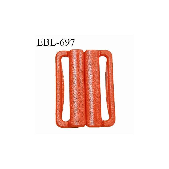 Boucle clip 30 mm attache réglette pvc spécial maillot de bain couleur rouge orangé passage intérieur 30 mm prix à l'unité