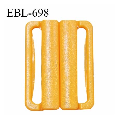 Boucle clip 30 mm attache réglette pvc spécial maillot de bain couleur jaune orangé passage intérieur 30 mm prix à l'unité