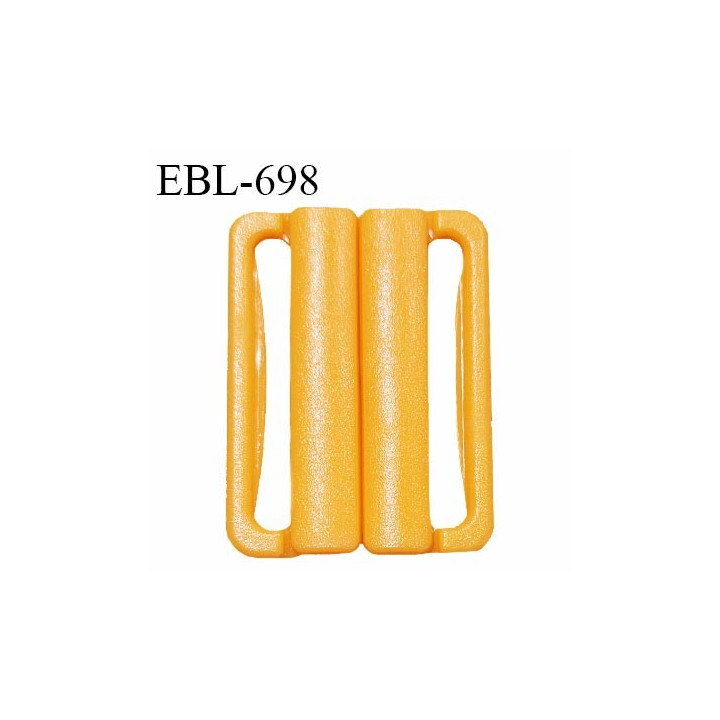 Boucle clip 30 mm attache réglette pvc spécial maillot de bain couleur jaune orangé passage intérieur 30 mm prix à l'unité