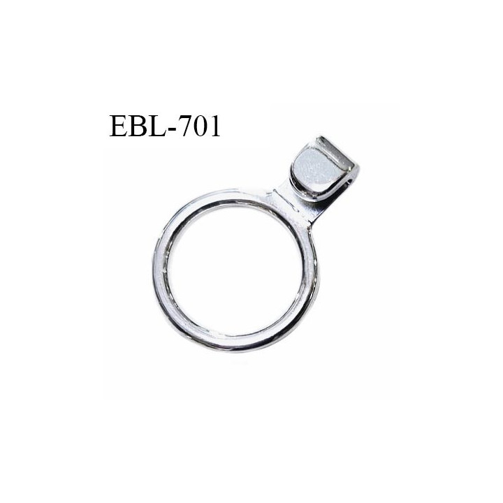 Anneau de réglage et décor 14 mm en métal couleur argent avec un crochet diamètre intérieur 10 mm prix à l'unité