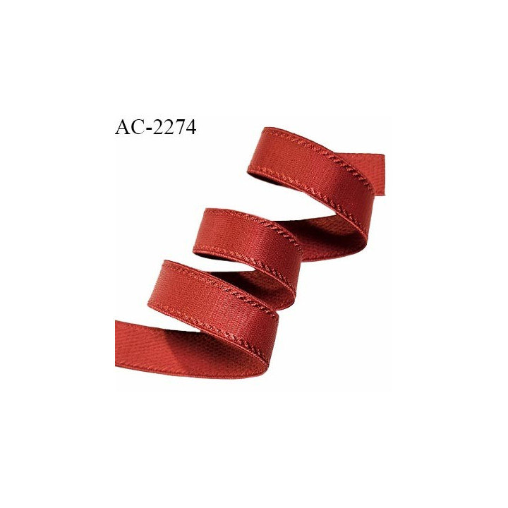 Bretelle élastique lingerie SG 15 mm très haut de gamme couleur rouille largeur 15 mm longueur 44 cm prix à la pièce