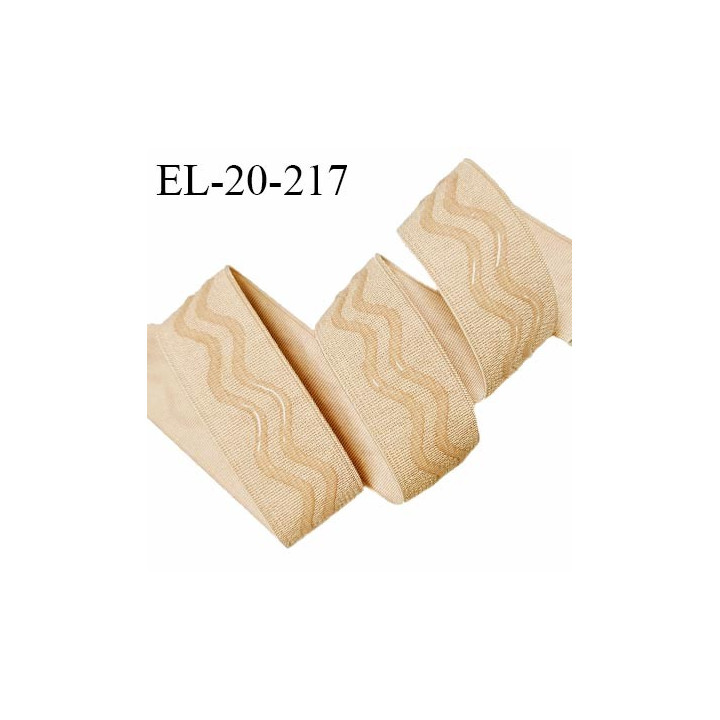 Elastique anti glisse 20 mm couleur chair dorée bonne élasticité allongement +120% largeur 20 mm prix au mètre