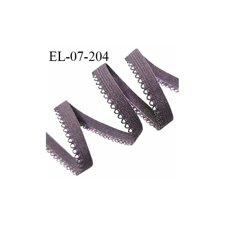 Elastique lingerie 7 mm + 2 mm picots couleur marron grande marque fabriqué en France largeur 7 mm + 2 prix au mètre