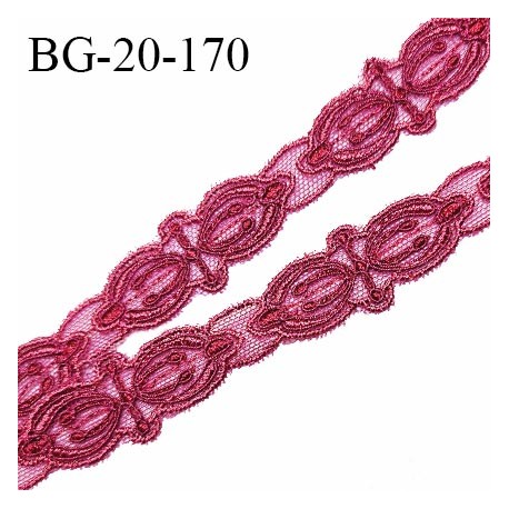 Galon dentelle ruban guipure 20 mm couleur fuchsia largeur 20 mm prix au mètre