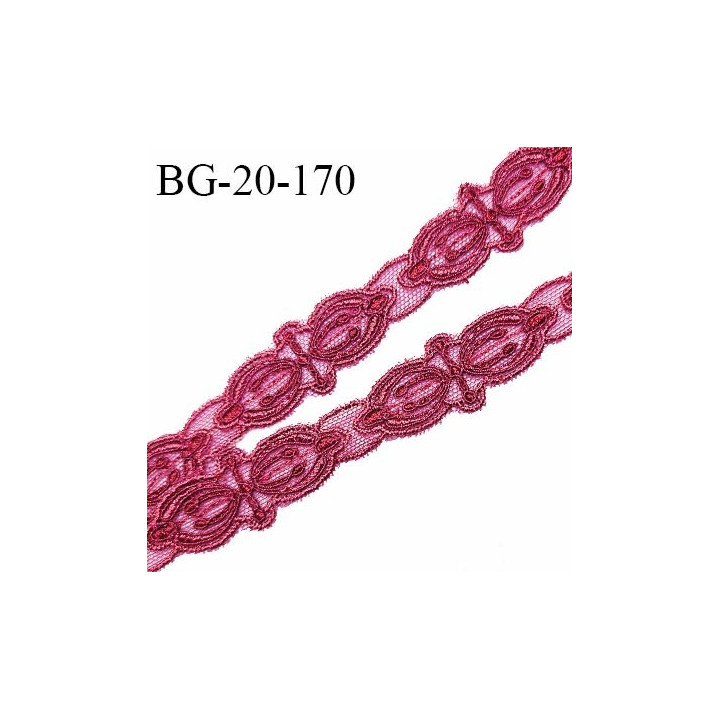 Galon dentelle ruban guipure 20 mm couleur fuchsia largeur 20 mm prix au mètre