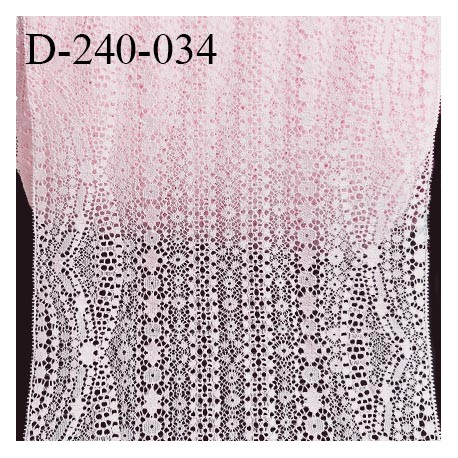 Tissu dentelle 24 cm extensible haut de gamme largeur 24 cm couleur rose prix pour 1 mètre
