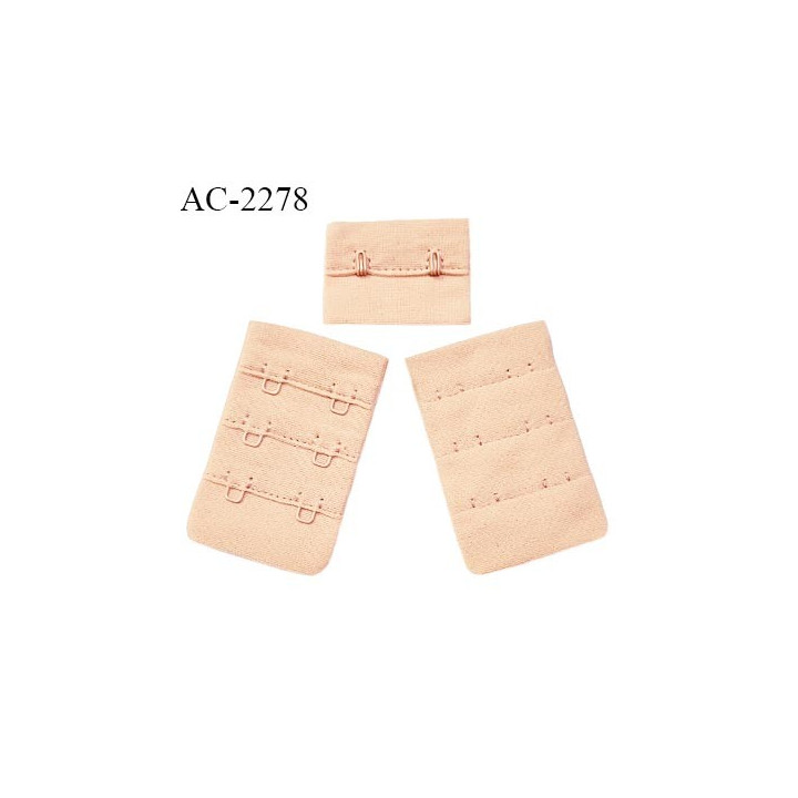 Agrafe 38 mm attache SG haut de gamme couleur chair rosée 3 rangées 2 crochets largeur 38 mm hauteur 55 mm prix à la pièce
