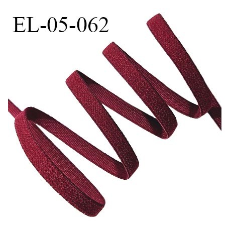 Elastique 5 mm lingerie haut de gamme couleur bordeaux largeur 5 mm allongement +180% prix au mètre