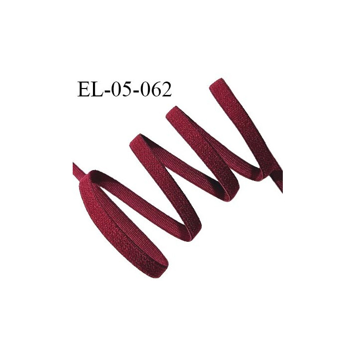 Elastique 5 mm lingerie haut de gamme couleur bordeaux largeur 5 mm allongement +180% prix au mètre