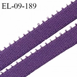 Elastique picot 9 mm lingerie couleur violet largeur 9 mm haut de gamme fabriqué en France allongement +110% prix au mètre