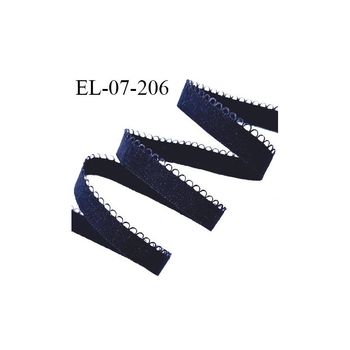 Elastique lingerie 7 mm + 2 mm picots couleur bleu marine largeur 7 mm + 2 prix au mètre