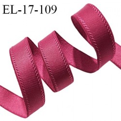 Elastique 16 mm bretelle et lingerie avec surpiqûres couleur rose indien allongement +50% largeur 16 mm prix au mètre