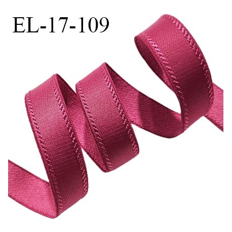 Elastique 16 mm bretelle et lingerie avec surpiqûres couleur rose indien allongement +50% largeur 16 mm prix au mètre