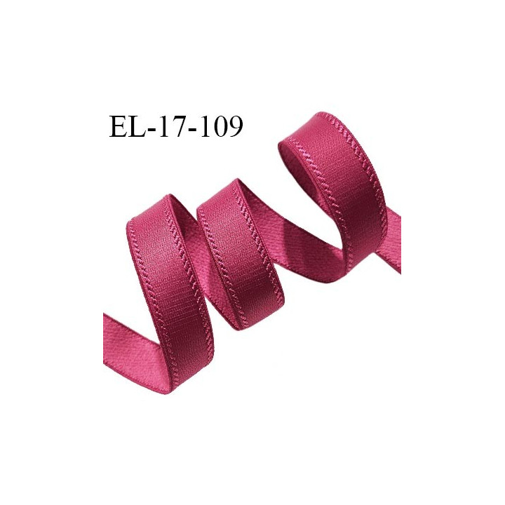 Elastique 16 mm bretelle et lingerie avec surpiqûres couleur rose indien allongement +50% largeur 16 mm prix au mètre