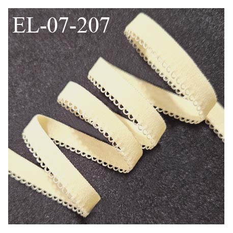 Elastique lingerie 7 mm + 2 mm picots couleur sable doré largeur 7 mm + 2 prix au mètre