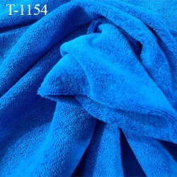 Tissu jersey éponge coton épaisseur 2 mm bleu très haut gamme largeur 190 cm 220 grs au m2 prix pour 10 cm de longueur