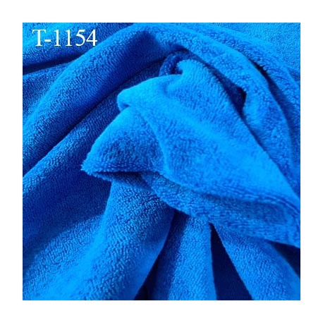 Tissu jersey éponge coton épaisseur 2 mm bleu très haut gamme largeur 190 cm 220 grs au m2 prix pour 10 cm de longueur