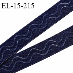 Elastique 15 mm anti glisse couleur bleu marine haut de gamme largeur 15 mm prix au mètre