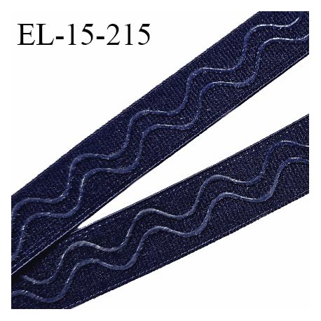 Elastique 15 mm anti glisse couleur bleu marine haut de gamme largeur 15 mm prix au mètre