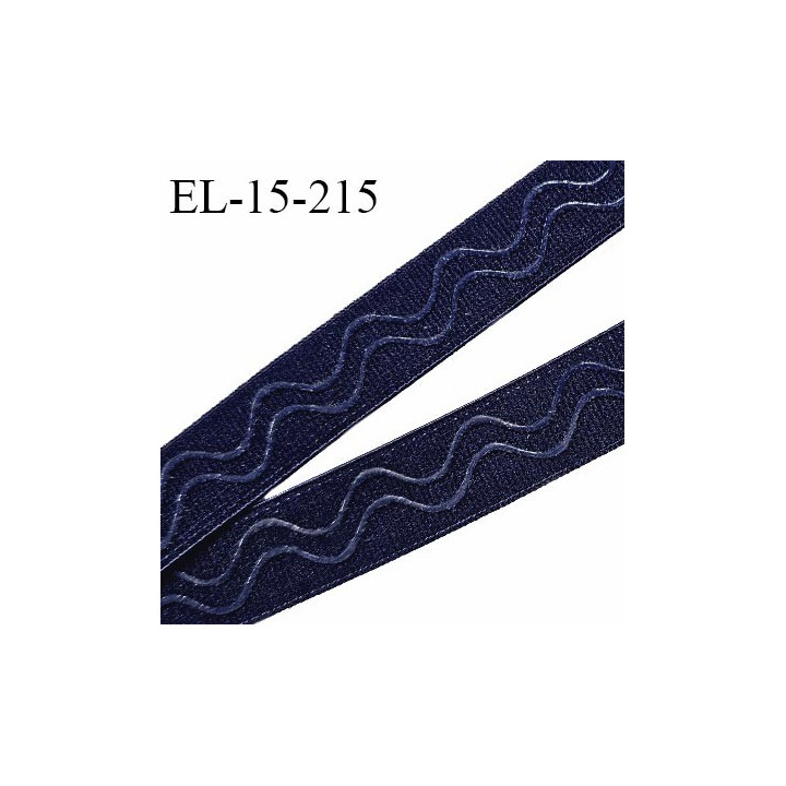 Elastique 15 mm anti glisse couleur bleu marine haut de gamme largeur 15 mm prix au mètre