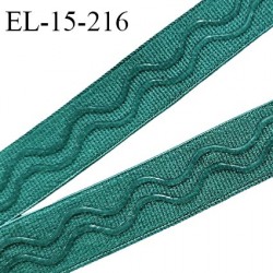 Elastique 15 mm anti glisse couleur vert haut de gamme largeur 15 mm prix au mètre