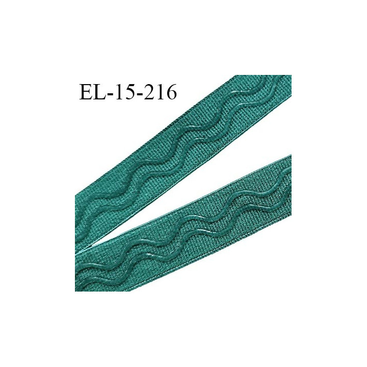 Elastique 15 mm anti glisse couleur vert haut de gamme largeur 15 mm prix au mètre