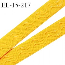 Elastique 15 mm anti glisse couleur jaune haut de gamme largeur 15 mm prix au mètre
