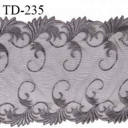 Dentelle broderie 24 cm haut de gamme largeur 24 cm couleur gris prix pour un mètre