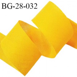 Biais à plat 28 mm à plier en polycoton couleur jaune largeur 28 mm prix au mètre