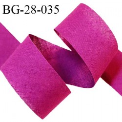 Biais à plat 28 mm à plier en polycoton couleur rose indien largeur 28 mm prix au mètre